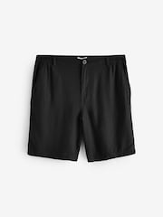 Threadbare Black Linen Blend Shorts - Image 5 of 5
