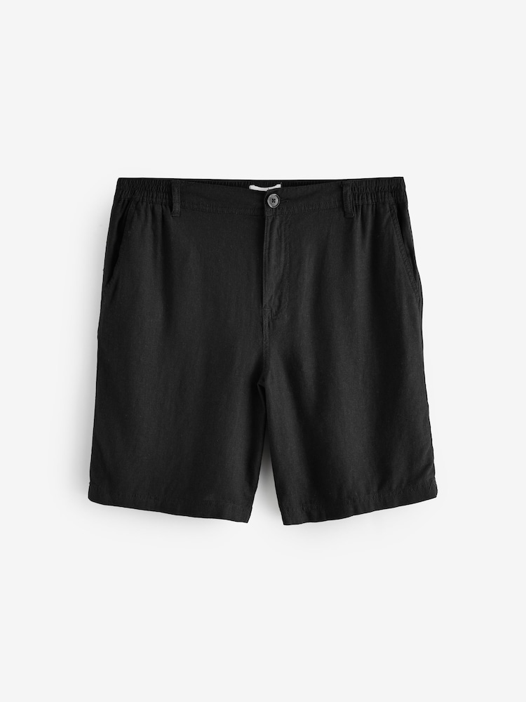 Threadbare Black Linen Blend Shorts - Image 5 of 5