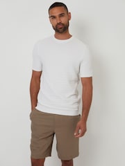 Threadbare Brown Light Linen Blend Shorts - Image 3 of 5