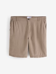 Threadbare Brown Light Linen Blend Shorts - Image 5 of 5