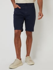 Threadbare Blue Stretch 5 Pocket Chinos Shorts - Image 1 of 5
