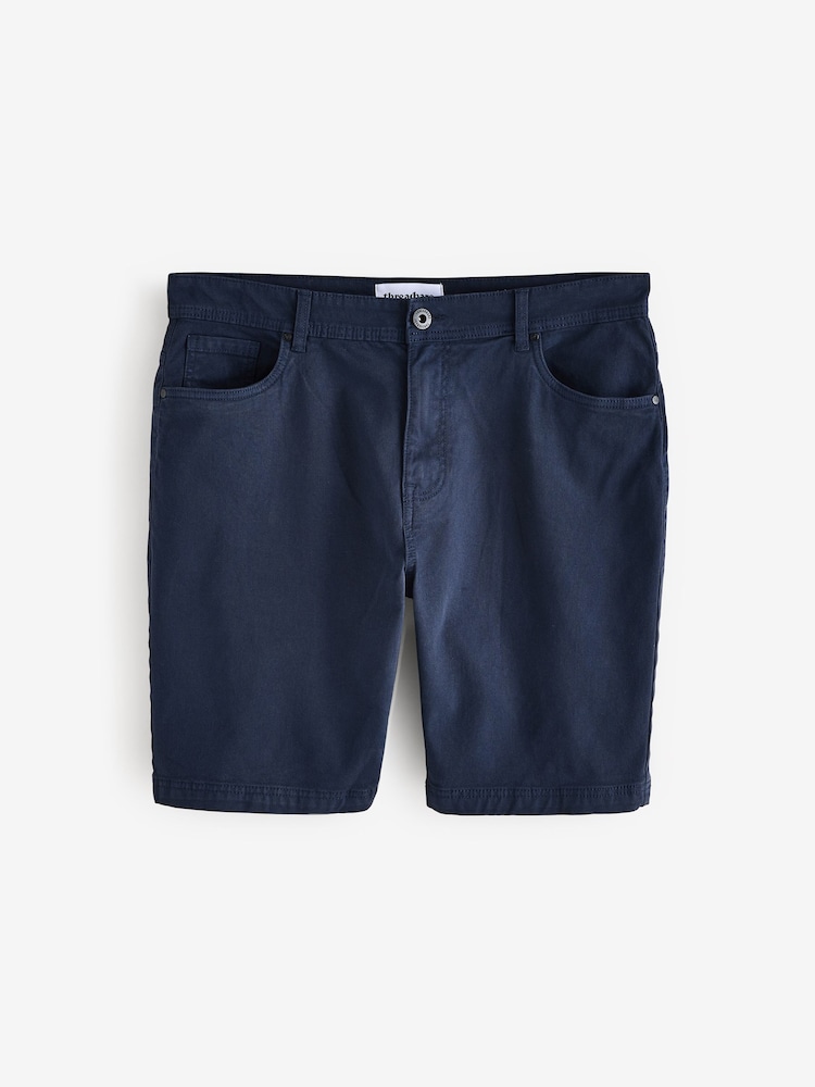 Threadbare Blue Stretch 5 Pocket Chinos Shorts - Image 5 of 5