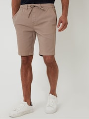 Threadbare Natural Regular Fit Elasticated Waist Stretch Chinos Shorts - Image 1 of 4