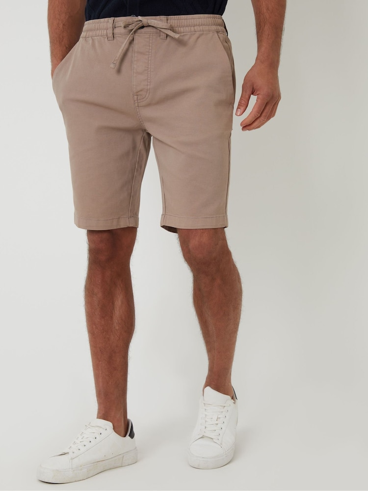 Threadbare Natural Regular Fit Elasticated Waist Stretch Chinos Shorts - Image 1 of 4
