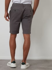 Threadbare Grey Regular Fit Elasticated Waist Stretch Chinos Shorts - Image 2 of 4