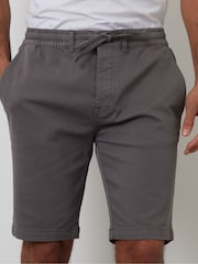 Threadbare Grey Regular Fit Elasticated Waist Stretch Chinos Shorts - Image 4 of 4