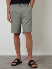Threadbare Green Linen Blend Shorts - Image 1 of 5