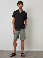 Threadbare Green Linen Blend Shorts - Image 3 of 5