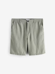 Threadbare Green Linen Blend Shorts - Image 5 of 5