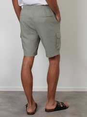 Threadbare Sage Linen Blend Cargo Shorts - Image 2 of 4