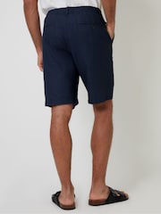 Threadbare Blue Linen Blend Shorts - Image 2 of 5