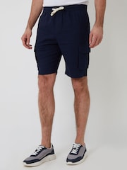 Marinha - Calções cargo Threadbare Linen Blend - Imagem 1 de 4