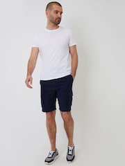 Marinha - Calções cargo Threadbare Linen Blend - Imagem 3 de 4