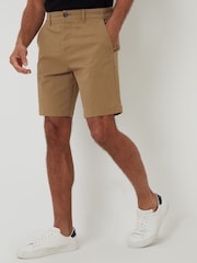Threadbare Brown Regular Fit Stretch Chinos Shorts - Image 1 of 5