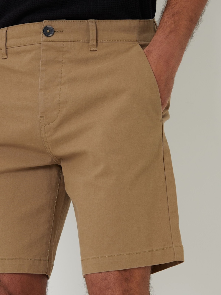 Threadbare Brown Regular Fit Stretch Chinos Shorts - Image 4 of 5