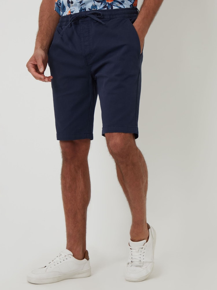 Threadbare Navy Regular Fit Elasticated Waist Stretch Chinos Shorts - Image 1 of 4