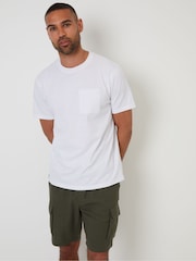 Threadbare Khaki Linen Blend Cargo Shorts - Image 3 of 4