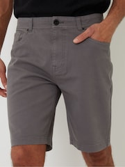 Threadbare Grey Stretch 5 Pocket Chinos Shorts - Image 1 of 5