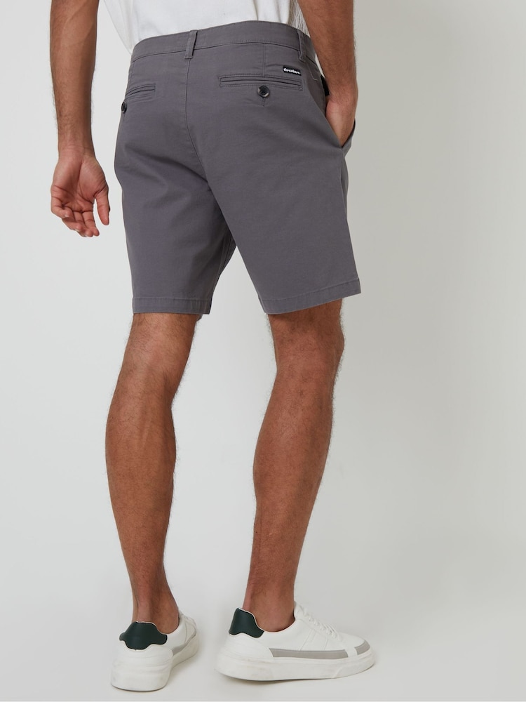 Threadbare Grey Regular Fit Stretch Chinos Shorts - Image 2 of 4