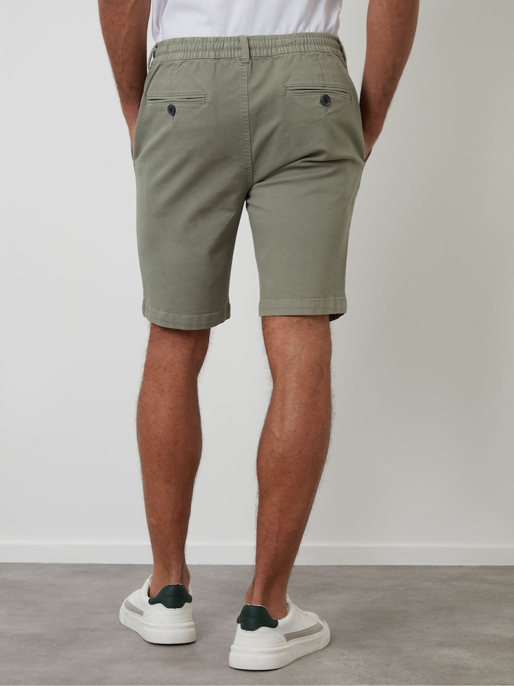 Threadbare Green Regular Fit Elasticated Waist Stretch Chinos Shorts - Image 2 of 4