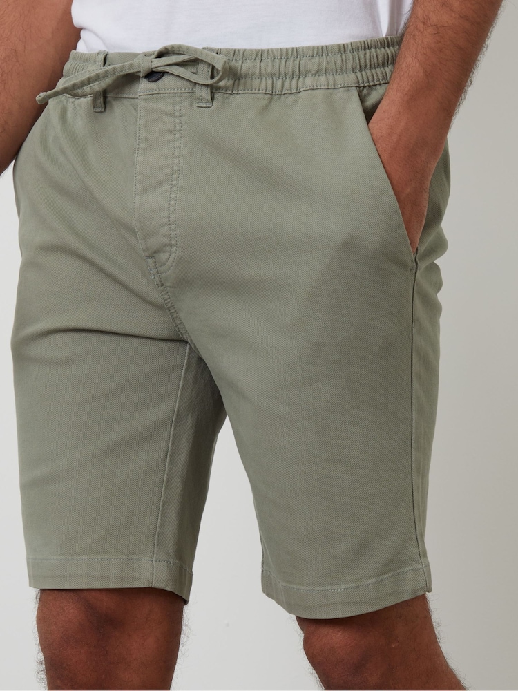 Threadbare Green Regular Fit Elasticated Waist Stretch Chinos Shorts - Image 4 of 4