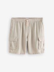 Threadbare Natural Linen Blend Cargo Shorts - Image 5 of 5