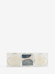 Unfragranced Heart Set of 3 Glass Candle Tealights - Image 5 of 5