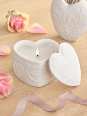 Cream Vintage Rose Shaped Decorative Candle - Image 1 of 5