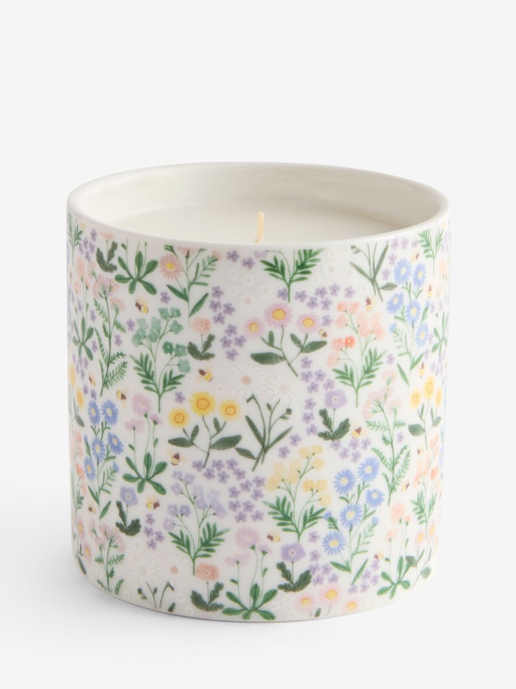 Apricot Blossom Multi Ditsy Floral Ceramic Candle - Image 3 of 3