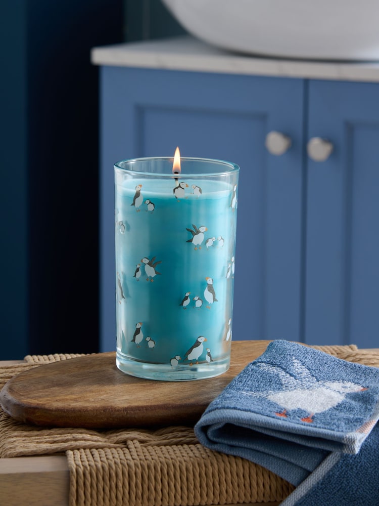 Sea Salt & Citrus Puffin Pillar Candle - Image 1 of 3