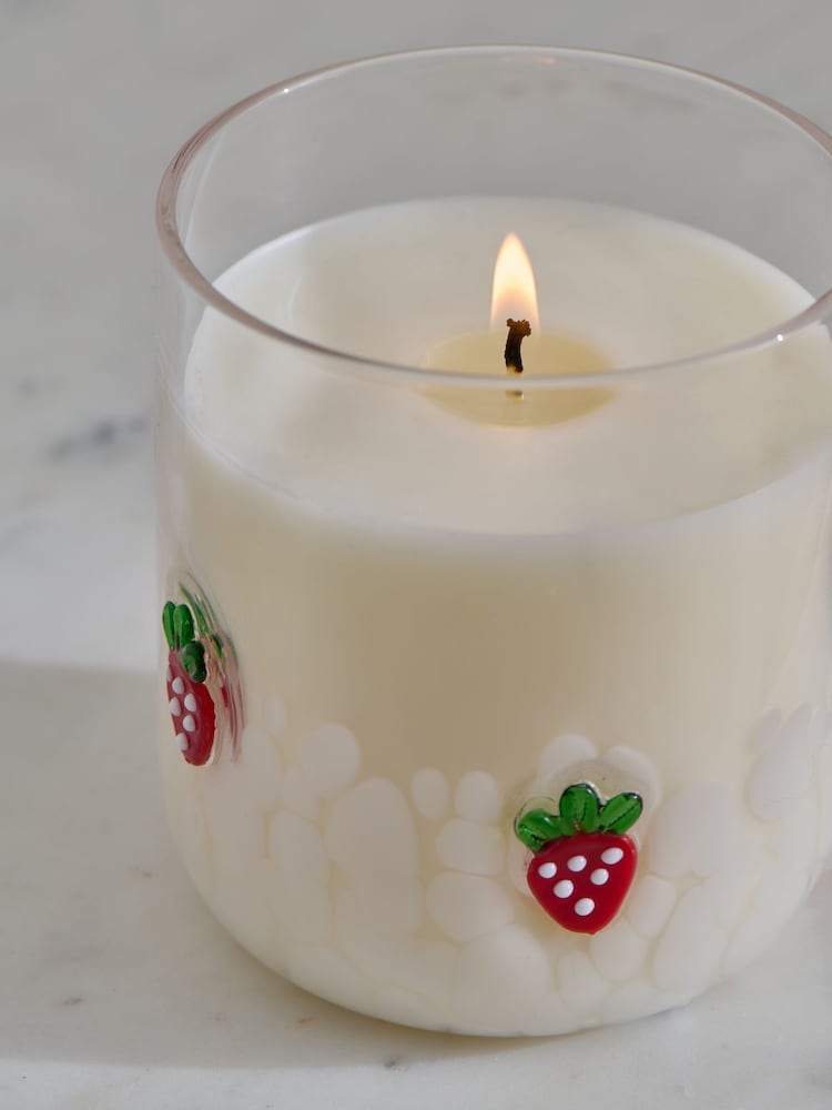 Strawberries & Cream Fruity 1 Wick Confetti Candle - Image 1 of 4