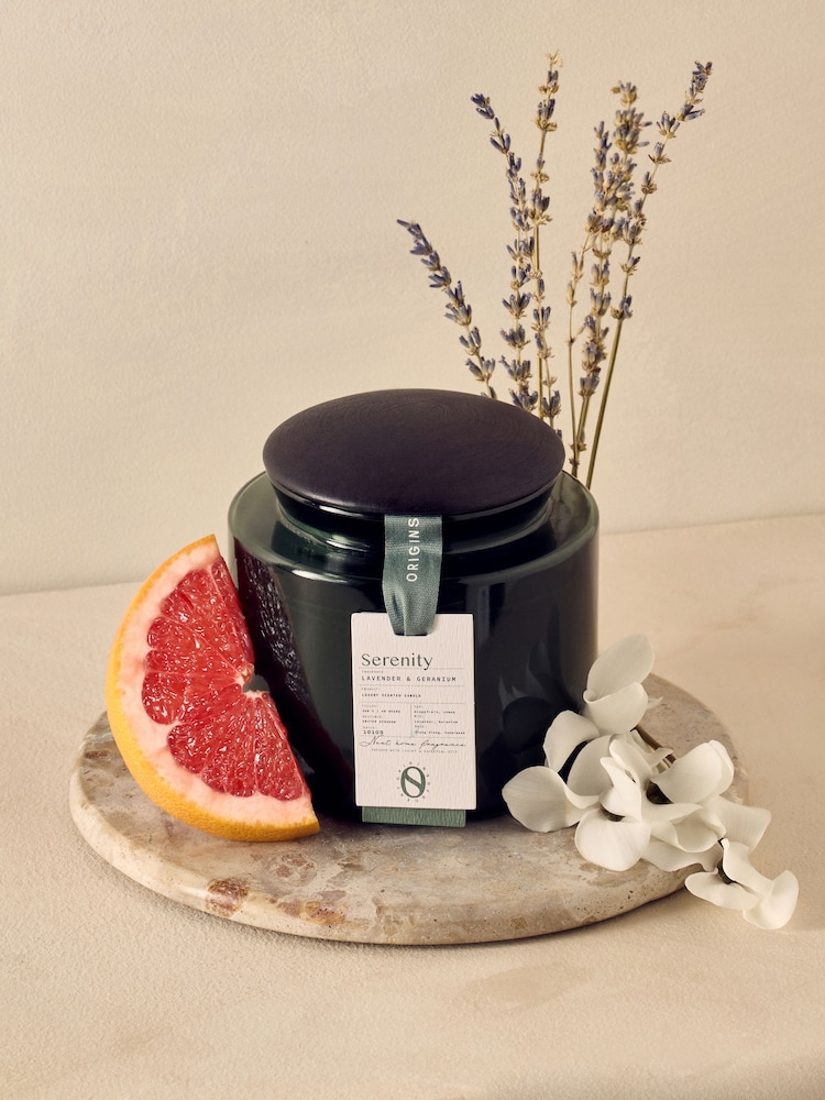 Serenity Green Geranium & Lavender Jar Candle - Image 1 of 5 Serenity Green Geranium & Lavender Jar Candle - Image 1 of 5