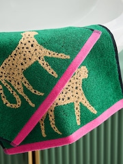 Set of 2 Green Cheetah Print 100% Cotton Face Cloths - Image 2 of 2