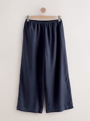 White/Navy Wide Leg Trousers 2 Pack with Linen - Image 3 of 5