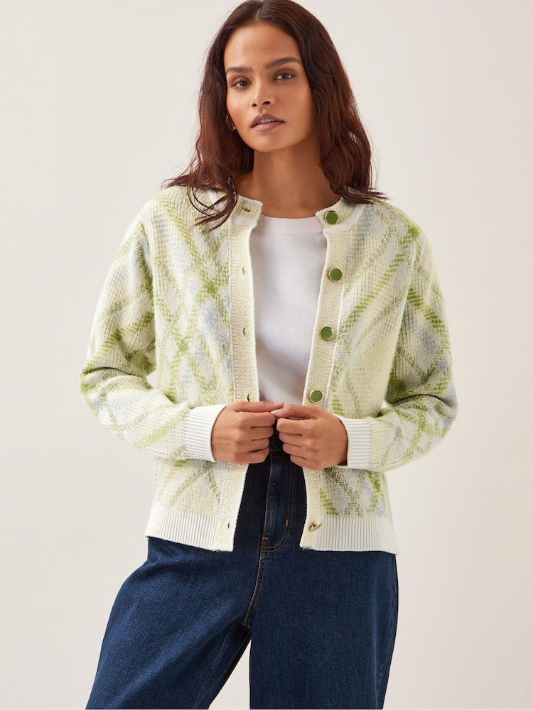 Monsoon Natural Ali Argyle Cardigan - Image 3 of 4