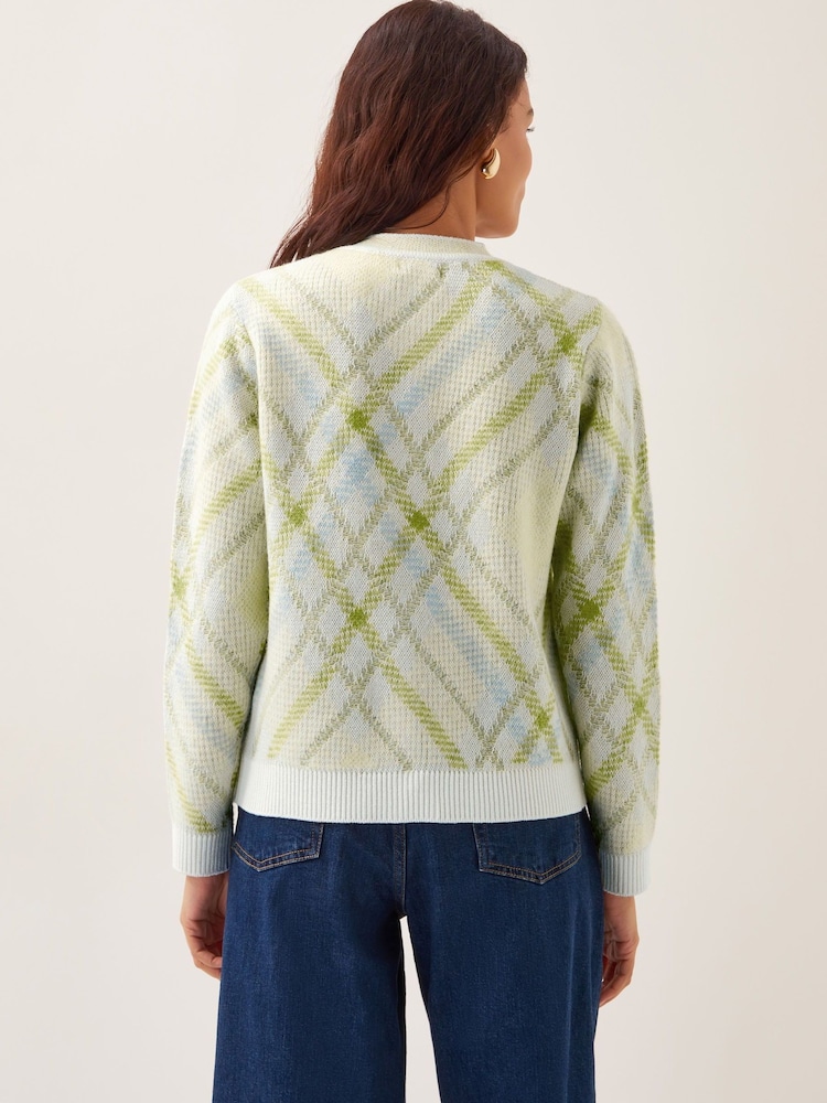 Monsoon Natural Ali Argyle Cardigan - Image 4 of 4