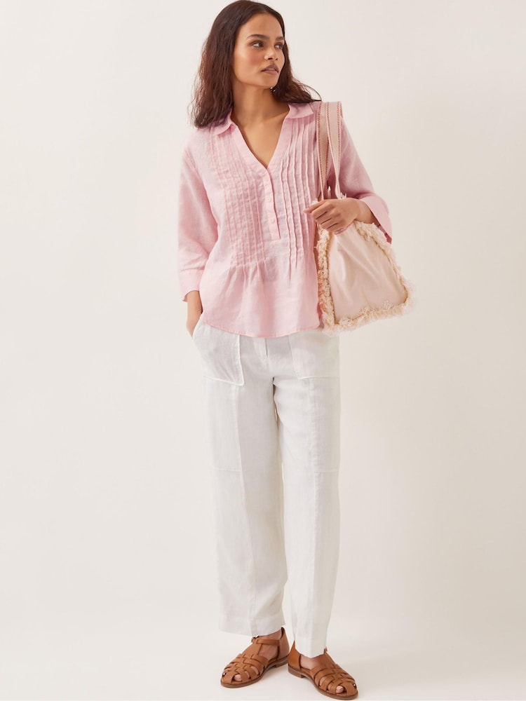 Monsoon Pink Elsie 100% Linen Blouse - Image 3 of 5