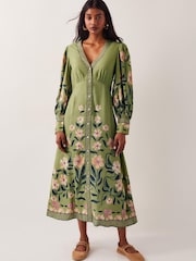 Monsoon Belle Floral Blouson Midi Dress - صورة 1 من 4