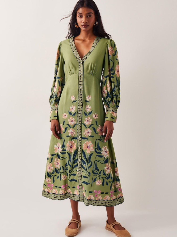 Monsoon Belle Floral Blouson Midi Dress - صورة 1 من 4