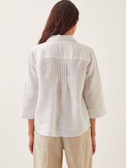 Monsoon White Elsie 100% Linen Blouse - Image 2 of 5