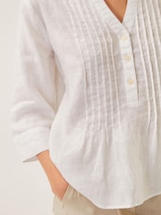 Monsoon White Elsie 100% Linen Blouse - Image 3 of 5