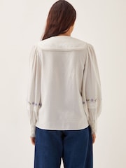 Monsoon Natural Matilda Floral Embroidered Blouse - Image 4 of 4