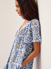Monsoon Blue Cece Woodblock Wide Leg Jumpsuit - Image 2 of 4
