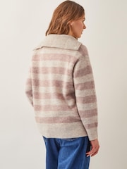 Monsoon Natural Zia Stripe Half Zip Jumper - Image 3 of 4