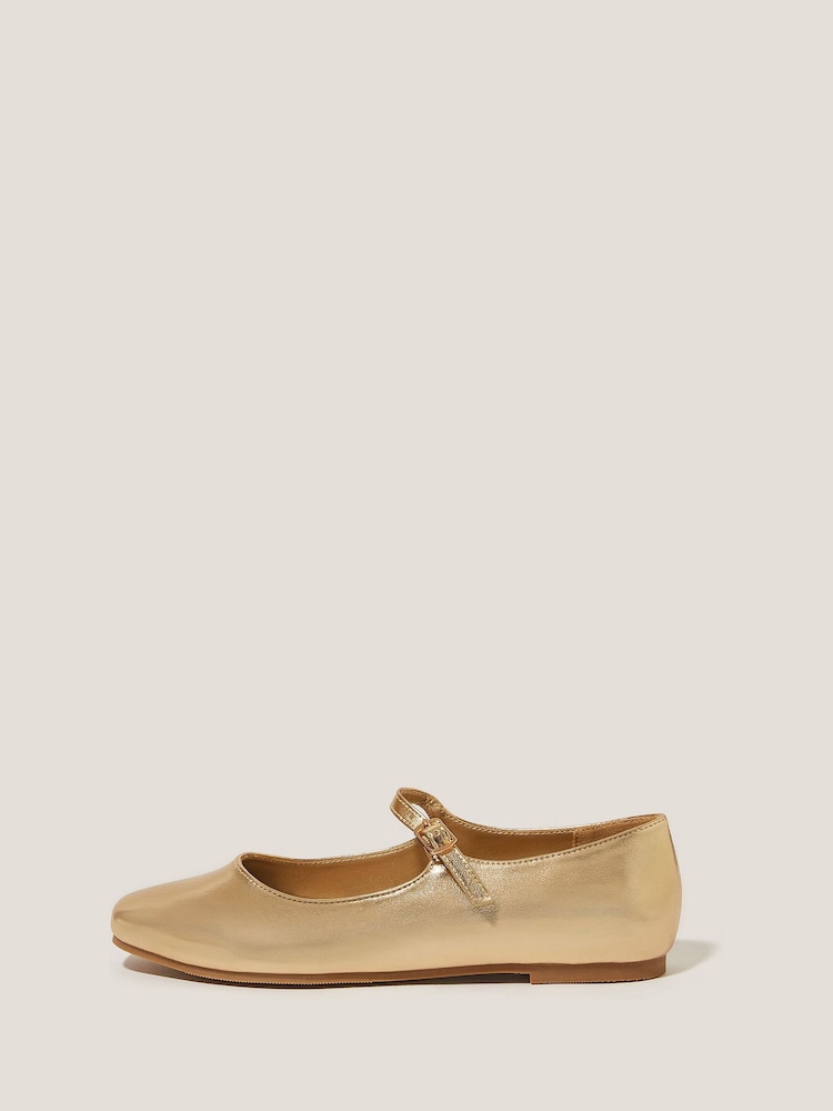 Monsoon Gold Crista Mary Jane Ballet Flats - Image 2 of 3