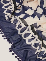 Monsoon Blue Aria Lightweight Abstract Print Scarf - Image 2 of 3