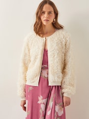 Monsoon Natural Fi Floral Knit Cardigan - Image 3 of 5