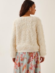 Monsoon Natural Fi Floral Knit Cardigan - Image 4 of 5