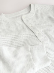 Grey Long Sleeve Grandad Collar 100% Cotton T-Shirt - Image 8 of 8