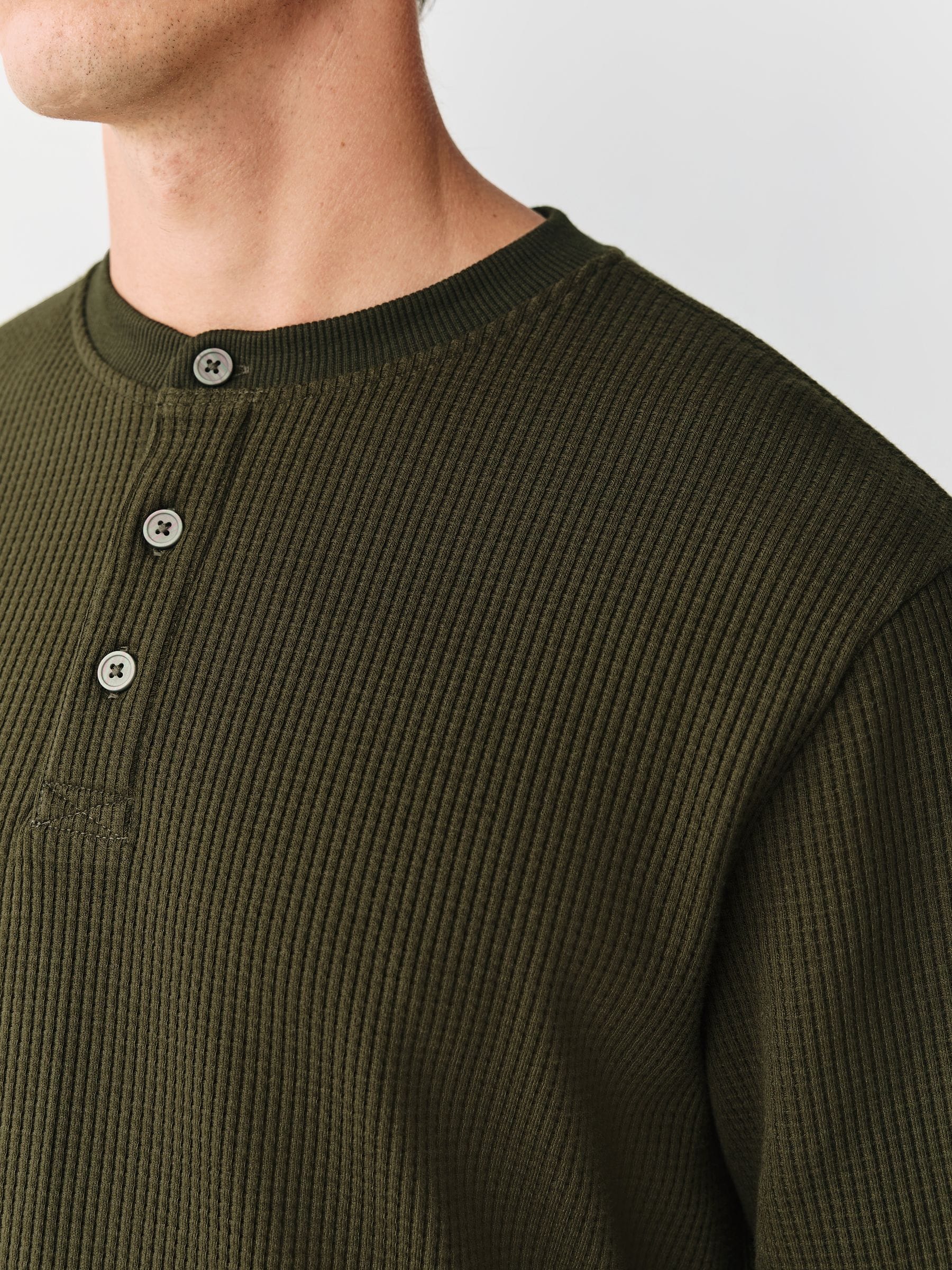 Buy Green Long Sleeve Grandad Collar T-Shirt from Next USA
